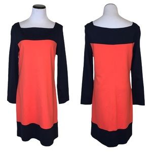 Milly of New York poppy and black long sleeve dress women’s size large